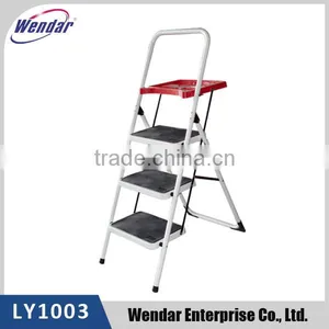 Steel Step Ladder, Plastic Tool Tray, 3-steps thumbnail-1