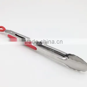 Red Silicone Handle Stainless Steel Tong Barbecue Tong thumbnail-4