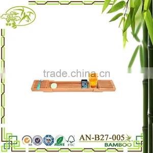 Aonong ToiletTree Products Adjustable Bamboo Bathtub Caddy thumbnail-1