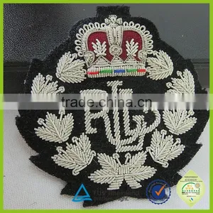 Bullion Wire Embroidered Customized Blazer Pocket Badge Embroidered thumbnail-1