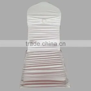 210 GSM Thick Ruffled Colorful Pleated Chair Cover With Band at Back thumbnail-4