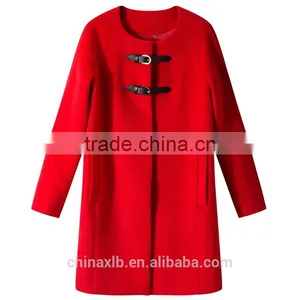 Latest Fashion Stye Single Breasted Women Dress Wool Coat for Winter thumbnail-5