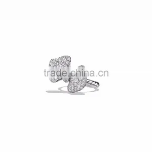 Silver Plated CZ Studded Bow Designer Ring thumbnail-1