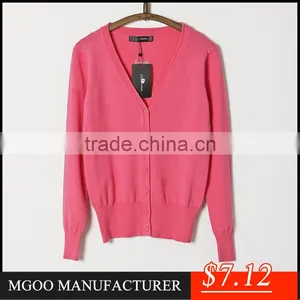 MGOO Hot Sale Red V Neck Cardigan Women New Year Outwear Dress Out Match Mini Sweaters thumbnail-3
