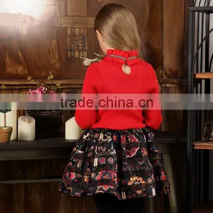 S32484W Baby Girls Sweater Autumn Cottons Sweater Knitted Pullover Warm Turtleneck Sweater thumbnail-5