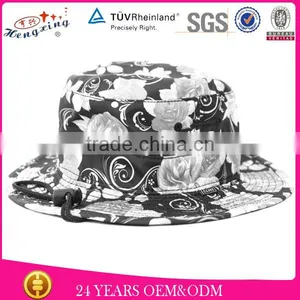 Adjustable Size Custom Tweed Floral Bucket Hat For Wholesale thumbnail-1