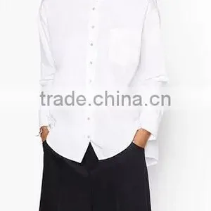 Runwaylover EY2345B Ladies Stand Collar Fashion Pure Color Blouse thumbnail-1