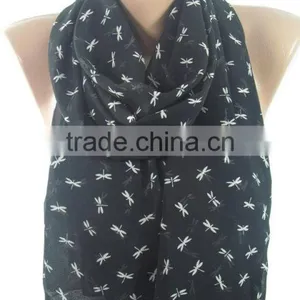 Dragonfly Scarf Black Scarf Shawl Infinity Scarf Animal Scarf Winter Women Fashion Accessories Valentine Gift For Her Girlfriend thumbnail-6