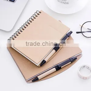 Hardcover Spiral Binding Planner With Pen Holder Kraft Cover Notebook Custom thumbnail-5