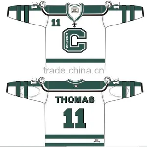 BSCI/ISO9001 Factory Dry Fit Breathable Fabric Italy Sublimation Ink Hotsale Cheap Make Your Own Hockey Jersey thumbnail-1