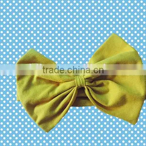 Baby Girls Cute Hair Bands Boutique Children Pure Cotton Headbands With Big Bowknot Wholesale Cheap Hair Bow Children Hairbands thumbnail-1