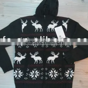 Dear Pattern Hood Design 100% Acrylic Pullover Knitted Sweater thumbnail-1