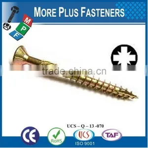 Made in Taiwan Chipboard Screw Particle Board Screw Gympsum Board Screw Pozi Drive Countersunk Head Six Lobe Recess Torx Drive thumbnail-1