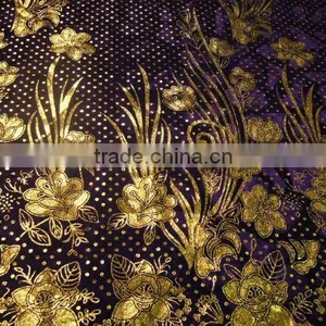 New Design 100%Polyester Bronzed Dense Fabric,mesh Fabric,gold Stamp thumbnail-1