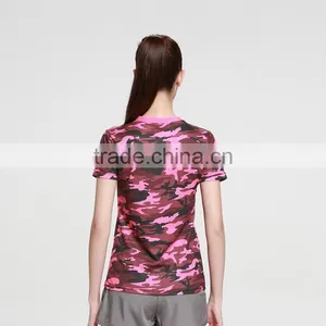 Women Running Camouflage Wear Yoga Fitness Tops thumbnail-5
