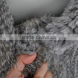 YR671 Genuine Quality Women Gilet Rabbit Fur Long Vest thumbnail-4