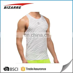 Polyseter/spandex All Over Printed Tank Tops for Men Gym Wear in Bulk Wholesale thumbnail-4