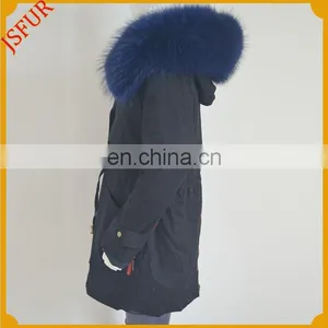 Jsfur Wholesale Hot Style Cotton Fabric Winter Women Parka With Fur thumbnail-2