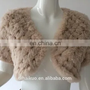 Girls Knitted Rabbit Fur Shawl thumbnail-4