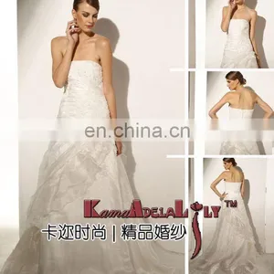 EB982 Elaborate Organza Kal New Factory Designed Bridal Wear Bridal Dress Wedding Dress thumbnail-1