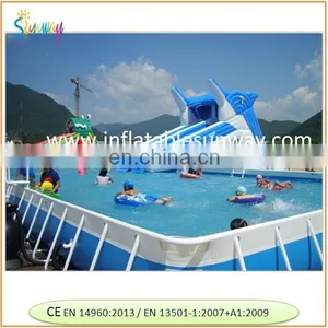 Durable Waterproof Rectangular Portable Swimming Pools With Silde thumbnail-3