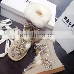 Aidocrystal 2016 New Design Women Boots High Quality Diamond Bootie Shoes Sexy Girls Women Snow Boots thumbnail-3
