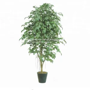 Green Colour Natural Leaves Artificial Bonsai Banyan Tree thumbnail-1