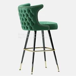 Modern Dining Room Furniture Fabric Cushion Wood Legs Bar Chair thumbnail-3