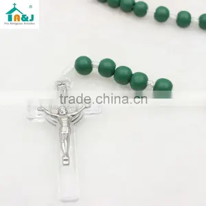 Hot Sale St Benedict Big Wooden Bead Cord Rosary thumbnail-4