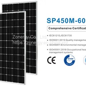 Zonergy 450w Solar Cells Panel Monocrystalline Mono Power Oem Price thumbnail-1