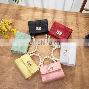 2021 Designer Lady Solid, Color Pvc Jelly Purse Chain Stone Pattern Party Bag Crossbody Purses Ladies Small Bags Women Handbags/ thumbnail-2