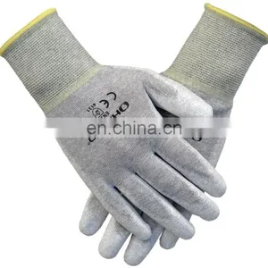 13 Gauge Copper Carbon Nylon With Fingertip Dipped ESD Anti Static PU Copper Work Gloves thumbnail-3