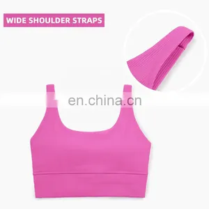 Custom Women Ribber Fabric Sport Set Girls Yoga Gymwear Wholesale Workout Set Fitness Clothing thumbnail-2