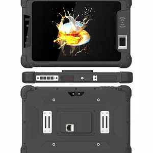 HR818C Cheapest Factory 8 Inch Android 13 4GB+64GB IP65 Rugged Tablet PC With NFC 2D Barcode Scanner FBI Fingerprint UHF RFID IRIS thumbnail-4