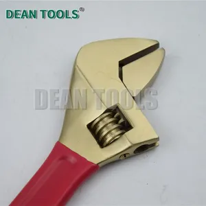 Aluminum Bronze Non-sparking Adjustable Wrench With PVC Handle, 12-Inch (300 Mm), Anti-Corrosion thumbnail-1