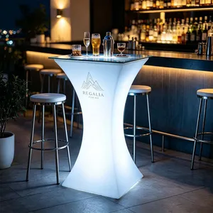 Wholesale Led Bar Table 16 Color Changing Illuminated Table Waterproof Outdoor Furniture Event Party Led Cocktail Table thumbnail-3