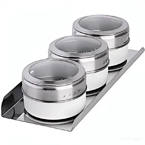 Stainless Steel Magnetic Spice Jar Sets thumbnail-4