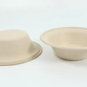 Restaurant Salad Soup Disposable Bowl, Biodegradable Plant Fiber, Bulk Sizes 500ml 1000ml thumbnail-5