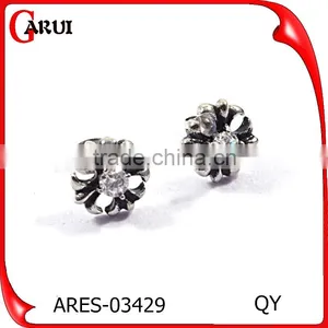 Black Stainless Steel Stud Earrings Crystal Jewelry Earrings thumbnail-5
