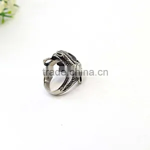 Stainless Steel Big Eye Snake Ring Men's Punk Rock Jewelry Ring thumbnail-3