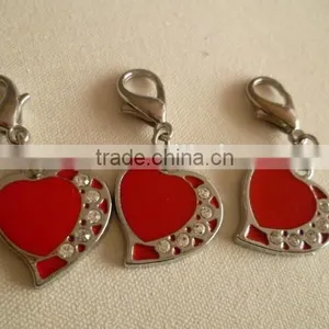 Enameled Zinc Alloy Metal Heart Shape Pendant Charms, New Design Heart Pendant Jewelry thumbnail-1