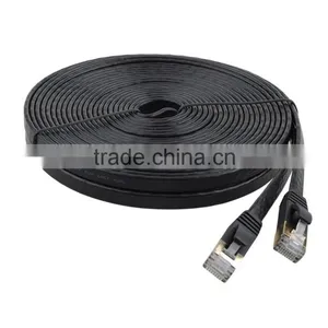 RJ45 Flat Cat7 Shielded Ethernet Cable SSTP Patch Cord thumbnail-1