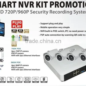 Onvif P2P Real Time Smart NVR IP Camera System 720P POE 4CH NVR Kits thumbnail-4