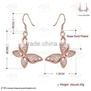 2015 New Arrival Butterfly Shape Arabic Gold Earring Designs for Girls thumbnail-4