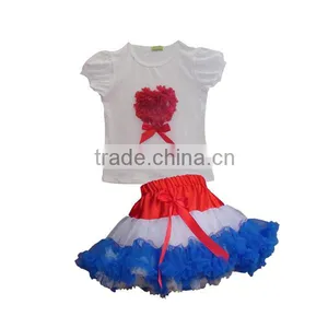 Hot Pink Flower Kaiya Pettiskirt Set Child,4th July Girls Patriotic Tutus Set,children's Product,kids Dresses thumbnail-4