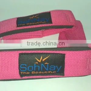 Bright Pink Weight Lifting Straps Made by Heavy-Duty Cotton With & Without Padding thumbnail-2