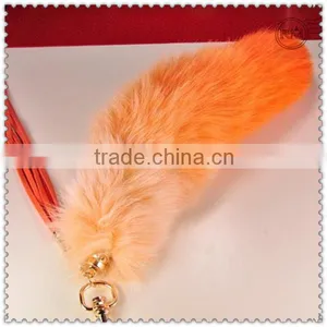 Orange Color Fox Tail For Bag Accessories thumbnail-1