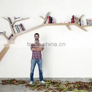 New Design Style Wood Decorate Bookcase /tree Style Bookshelf thumbnail-4