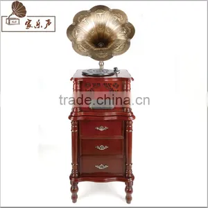 Manufacturers Shipping Vinyl Phonograph Machine Antique Retro Wooden Decoration Style of a Bluetooth Radio CD Player thumbnail-1
