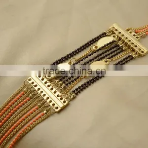 2014 Bead Tassel Alloy Pendant Dainty Long Tassel Necklace Set thumbnail-3